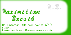 maximilian macsik business card